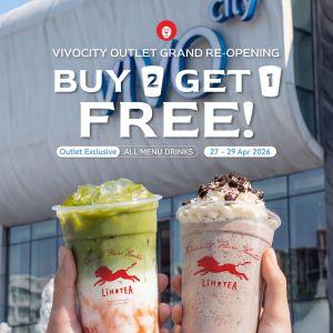 LiHO TEA VivoCity Grand Re-Opening: Buy 2 Get 1 Free (27 - 29 Apr 2026)