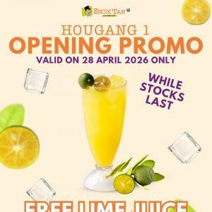 Encik Tan Hougang 1 Opening Promotion: Free Lime Juice With Any Meal (28 April 2026)
