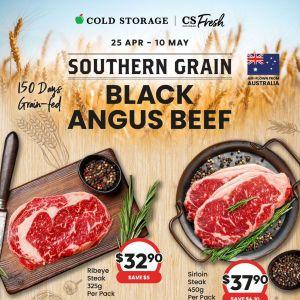 Cold Storage Southern Grain Black Angus Beef Promotion: Premium Australian Steaks from $19.90 (25 April - 10 May 2026)