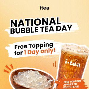 iTea National Bubble Tea Day Promotion: FREE White Pearl Topping with Every Cup (30 April 2026)