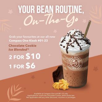Coffee Bean Compass One Chocolate Cookie Ice Blended 2 for $10 Promotion