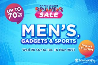 Takashimaya Online Men's Gadgets & Sports Sale Up To 70% OFF (20 Oct 2021 - 16 Nov 2021)