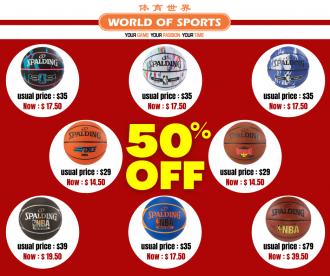 World of Sports SPALDING Basketball 50% OFF Promotion