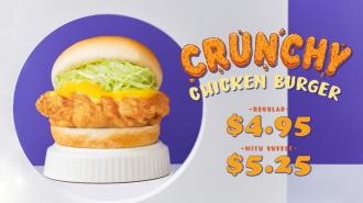 MOS Burger Crunchy Chicken Burger @ $4.95