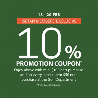 ISETAN Golf Sale Member FREE 10% OFF Promotion Coupons (18 Feb 2022 - 20 Feb 2022)