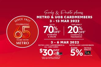 Metro & UOB Cardmembers Promotion Up To 70% OFF (3 Mar 2022 - 13 Mar 2022)