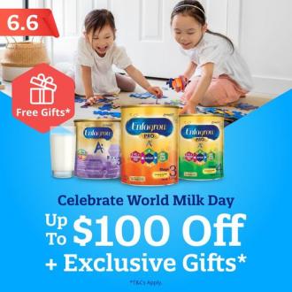 Enfagrow A+ Online 6.6 & World Milk Day Promotion Up To $100 OFF (valid until 10 June 2022)