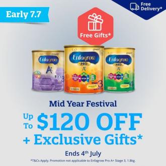 Enfagrow A+ Online Early 7.7 Mid Year Festival Promotion Up To $120 OFF (valid until 4 July 2022)