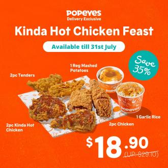 Popeyes Delivery Kinda Hot Chicken Feast Promotion (valid until 31 July 2022)