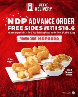 KFC Delivery National Day NDP Advance Order FREE Sides Promotion (27 Jul 2022 - 8 Aug 2022)