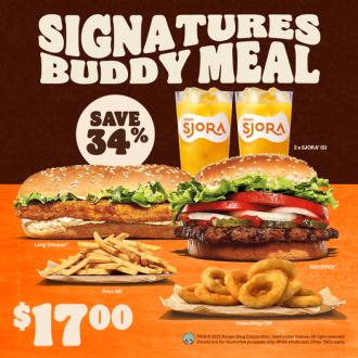 Burger King Signatures Buddy Meal 34% OFF Promotion