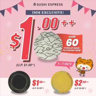 Sushi Express IMM ReOpening $1.00++ Per Plate Promotion (5 October 2022 - 7 October 2022)