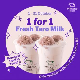 Milksha i12 Katong 1 For 1 Fresh Taro Milk Promotion (1 Oct 2022 - 31 Oct 2022)