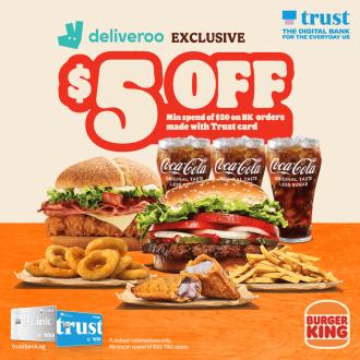 Burger King Deliveroo RM5 OFF Promotion with TrustBank Card