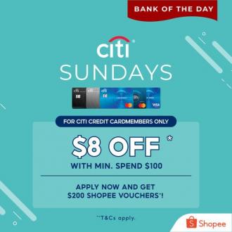 Shopee Citi Credit Card Sunday $8 OFF Promotion (every Sunday)