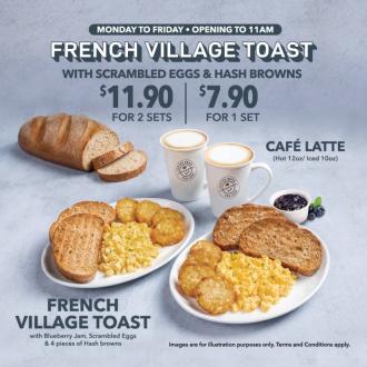 Coffee Bean French Village Toast With Scrambled Eggs & Hash Browns Promotion