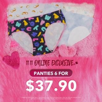 6IXTY8IGHT 11.11 Online Sale Panties 6 for $37.90 (3 Nov 2022 - 10 Nov 2022)