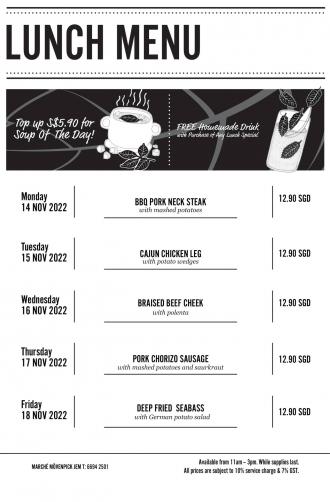 Marche Movenpick Jem Lunch Menu Promotion (14 Nov 2022 - 18 Nov 2022)