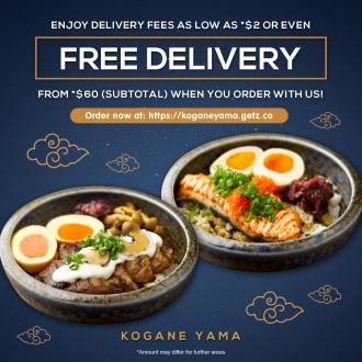 Kogane Yama Delivery Fees As Low As $2 Promotion