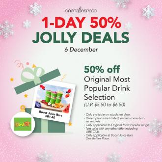 Boost Juice Bars One Raffles Place 50% OFF Jolly Deals Promotion (6 Dec 2022)
