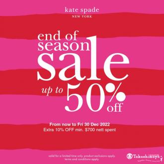 Takashimaya Kate Spade End Of Season Sale Up To 50% OFF (valid until 30 December 2022)