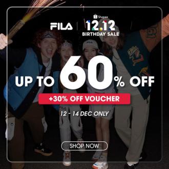 FILA Shopee 12.12 Sale Up To 60% OFF (12 Dec 2022 - 14 Dec 2022)